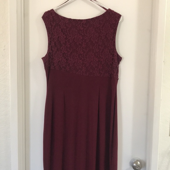S.L. Fashions Sleeveless Burgundy Maxi dress - Picture 7 of 10